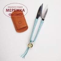 Ножиці-кусачки Cohana для ниток Shozaburo з шовковою тасьмою Iga Green, 10.8 см. 45-017 фото