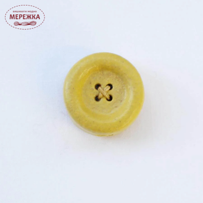 Cohana Магніт-ґудзик, кераміка 2.5 см. Shigaraki Ware Yellow 45-066 фото