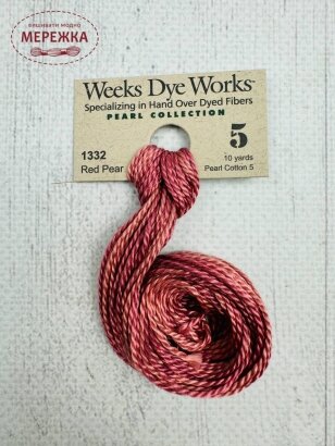 Фото Муліне ручного фарбування Weeks Dye Works Pearl #5 Red Pear 1332