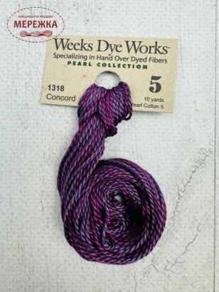 Фото Муліне ручного фарбування Weeks Dye Works Pearl #5 Concord 1318