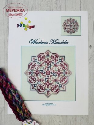 Dinky Dyes Designs Схема Windrose Mandala+silk pack (шовкові нитки) JM-077