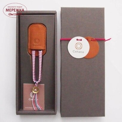 Фото Ножиці-кусачки Cohana для ниток Shozaburo з шовковою тасьмою Iga Pink