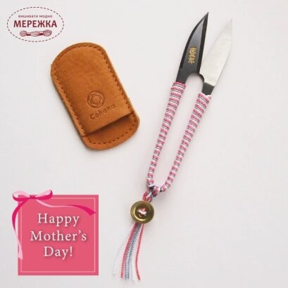 Ножиці-кусачки Cohana для ниток Shozaburo з шовковою тасьмою Iga Pink фото