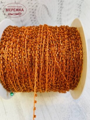 Фото шнур плетений, бісерний, колір бронза