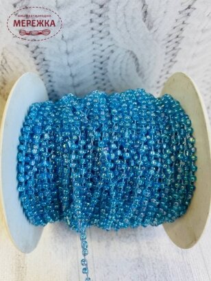 Фото шнур плетений, бісерний, колір голубий