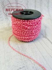 Фото шнур плетений, бісерний, колір рожевий