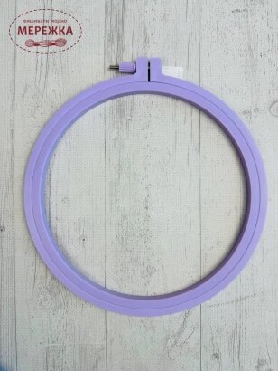 Фото П'яльця для вишивання Nurge пластикові, круглі, фіолетові 17,7 см.
