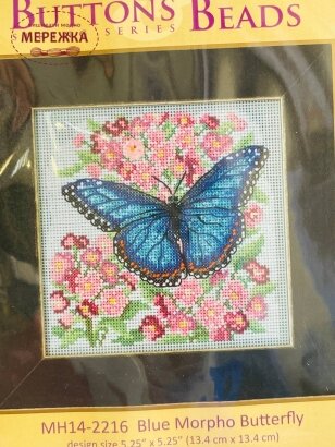 Набір для вишивання в змішаній техніці Mill Hill Блакитний метелик Морфо обкладинка