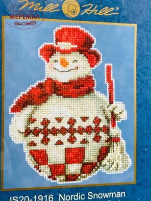 Фото набір для вишивання МіллХілл Скандинавський сніговик